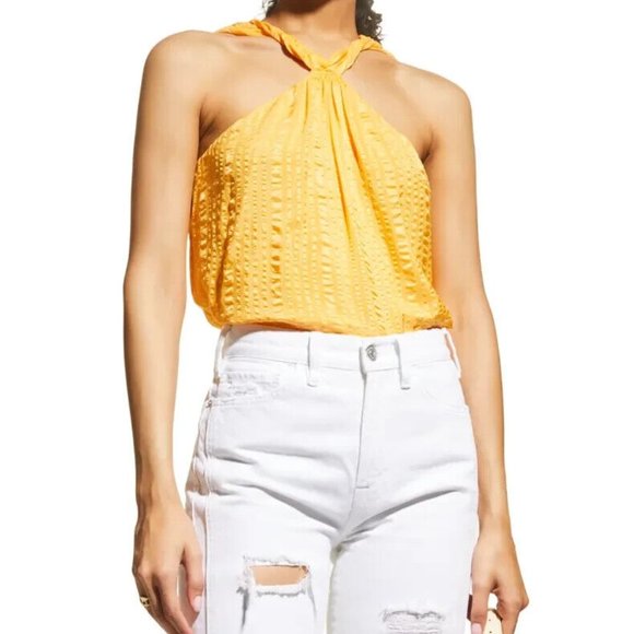 FRAME Summer Designer! 100% Silk- Frame Draped Halter Top- Summer women top- NWT - Picture 2 of 3